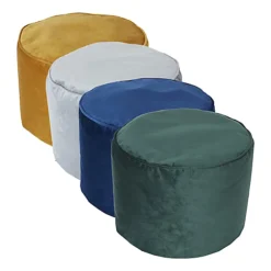 Core Velvet Forest Green Round Pouffe -DIY core velvet forest green round pouffe5060331726500 09c