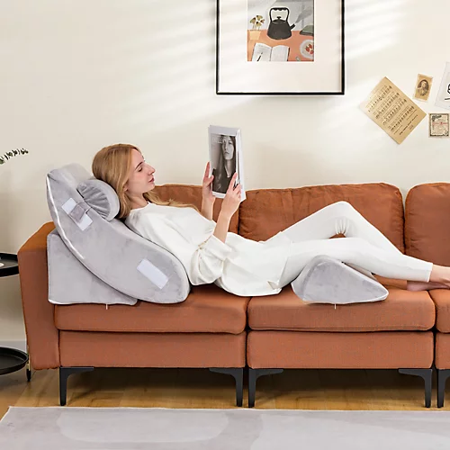 Costway 4pcs Bed Wedge Pillow Set Adjustable Bed Wedge Memory Foam Pillow Washable Cover 5 Costway 4pcs Bed Wedge Pillow Set Adjustable Bed Wedge Memory Foam Pillow Washable Cover - Image 3