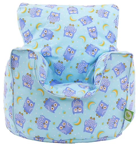 Cotton Blue Owl Bean Bag Arm Chair With Beans Child / Teen Size 3 Cotton Blue Owl Bean Bag Arm Chair With Beans Child / Teen Size