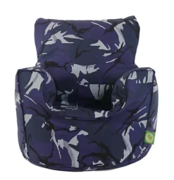 Cotton Blue Urban Camo Bean Bag Arm Chair With Beans Child / Teen Size