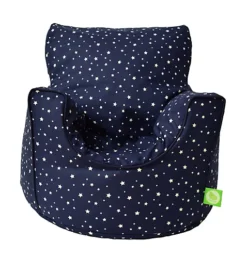 Cotton Navy Stars Bean Bag Arm Chair With Beans Child / Teen Size