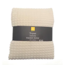 Country Club Topaz Luxury Blanket Throw 150 X 200 Ivory