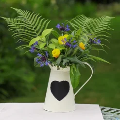 Country Cream Jug Flower Vase With Chalkboard