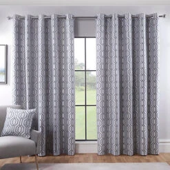 Dakota Silver Eyelet Blackout Curtains