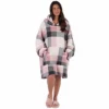 Dreamscene Check Hoodie Blanket Soft Wearable Sherpa Oversized Sweatshirt, Blush -DIY dreamscene check hoodie blanket soft wearable sherpa oversized sweatshirt blush5027434145621 01c MP