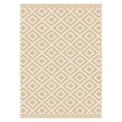 Duo Weave Geo Ochre Reversible Indoor & Outdoor Rug 170cmx120cm -DIY duo weave geo ochre reversible indoor outdoor rug 170cmx120cm5060827254494 02c bq