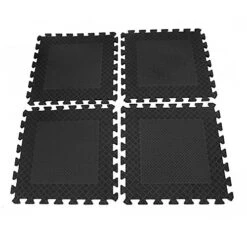 Easimat Heavy Duty Interlocking Rubber Gym Mats Garage Flooring Tiles Commercial 4pcs