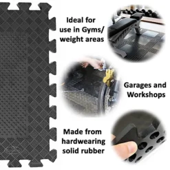 Easimat Heavy Duty Interlocking Rubber Gym Mats Garage Flooring Tiles Commercial 4pcs -DIY easimat heavy duty interlocking rubber gym mats garage flooring tiles commercial 4pcs5060164212904 04c MP
