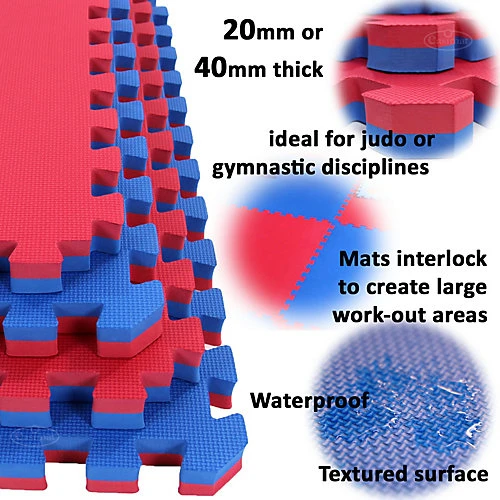Easimat Martial Arts Karate Judo Kick Boxing Gym MMA 40mm In Red/Blue Floor Mat 4 Easimat Martial Arts Karate Judo Kick Boxing Gym MMA 40mm In Red/Blue Floor Mat - Image 2