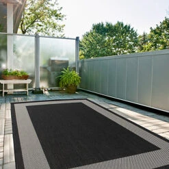 Ecology Collection Outdoor Rugs In Black 200bl
