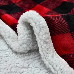 EHC Check Design Super Soft Warm Sherpa Fleece Wearable Hooded Blanket Throw -130 X 180 Cm , Red & Black 8 EHC Check Design Super Soft Warm Sherpa Fleece Wearable Hooded Blanket Throw -130 X 180 Cm , Red & Black -DIY ehc check design super soft warm sherpa fleece wearable hooded blanket throw 130 x 180 cm red black5060414796987 03c MP
