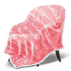 EHC Luxuriously Soft & Fluffy Sherpa Reversible Microfiber Blanket For Single Bed Armchair Couch, Peach 127 X 152 Cm