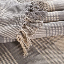 EHC Premium Reversible 100% Cotton Large 225 X 250 Cm Tartan Throws For Sofa, Bedspread,, Grey -DIY ehc premium reversible 100 cotton large 225 x 250 cm tartan throws for sofa bedspread grey5060414792613 04c MP