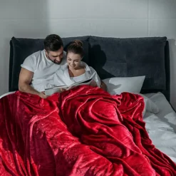 EHC Super Soft Fluffy Snugly Solid Flannel Fleece Throws For Sofa Bed Blankets, Wine 200cm X 240 Cm -DIY ehc super soft fluffy snugly solid flannel fleece throws for sofa bed blankets wine 200cm x 240 cm5060414796963 02c MP