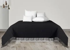 EHC Waffle Cotton Woven King Size Sofa Throw 3 Seater Sofa/ Chair/ Double Bed, 228 X 254 Cm, Black -DIY ehc waffle cotton woven king size sofa throw 3 seater sofa chair double bed 228 x 254 cm black5060238575904 04c MP