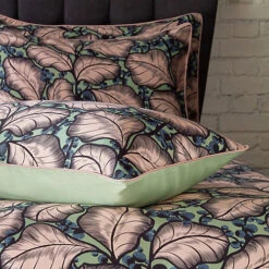 EW By Edinburgh Weavers Magali Leaf Cotton Sateen Duvet Cover Set -DIY ew by edinburgh weavers magali leaf cotton sateen duvet cover set5025532715487 04c MP