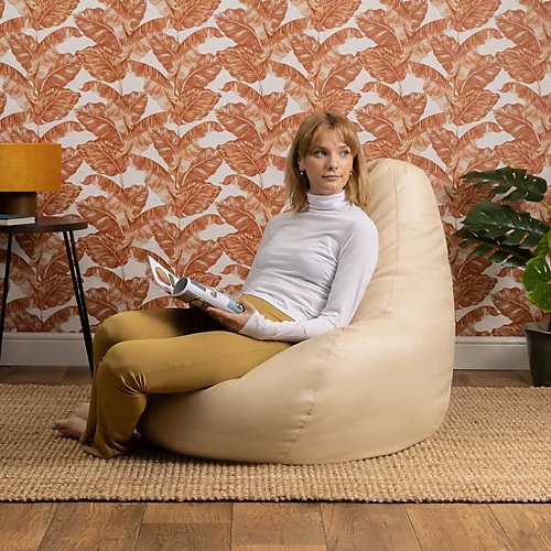 Faux Leather Recliner Bean Bag Natural Bean Bag Chair 4 Faux Leather Recliner Bean Bag Natural Bean Bag Chair - Image 2