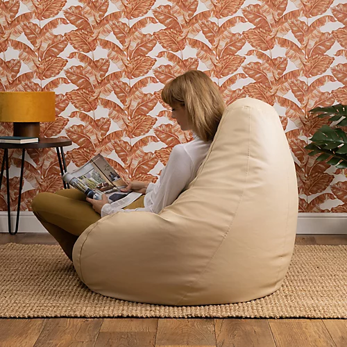 Faux Leather Recliner Bean Bag Natural Bean Bag Chair 5 Faux Leather Recliner Bean Bag Natural Bean Bag Chair - Image 3