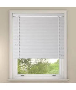 Faux Wood Venetian Blind With Tapes 200cm Drop 90cm Wide White