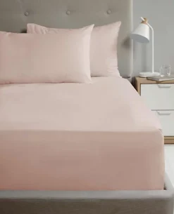 Flat Sheet 180TC Percale Blush Super King Sheet Suitable For Deep Mattresses