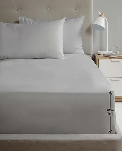 Flat Sheet 180TC Percale Grey Double Sheet Suitable For Deep Mattresses 3 Flat Sheet 180TC Percale Grey Double Sheet Suitable For Deep Mattresses