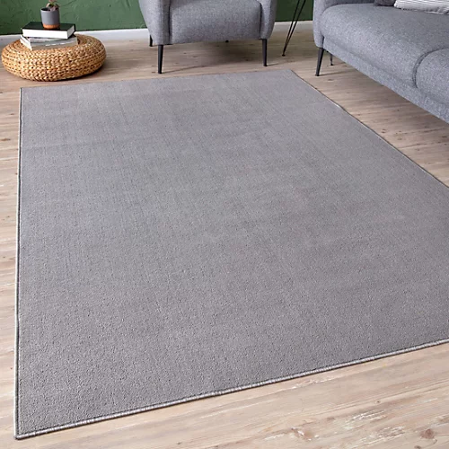 Flex Collection Low Pile Rugs Solid Design In Silver 1000S 3 Flex Collection Low Pile Rugs Solid Design In Silver 1000S