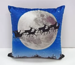 Flying Sleigh Christmas Cushion Cover