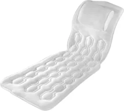 Full Length Body Bath Pillow - Extra-Long Supportive Bathtub Mat With Headrest & Anti-Slip Suction Cups - 118 X 43 X 3cm