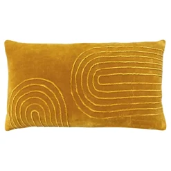 Furn. Mangata Pleated Soft Velvet Rectangular Polyester Filled Cushion