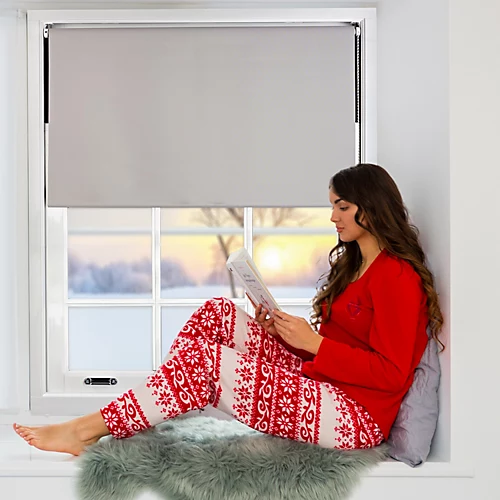 FURNISHED Blackout Roller Blinds With Triple Square Eyelets And Metal Fittings- Brown Trimmable (W)190cm (L)210cm 4 FURNISHED Blackout Roller Blinds With Triple Square Eyelets And Metal Fittings- Brown Trimmable (W)190cm (L)210cm - Image 2