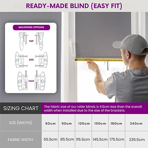 FURNISHED Blackout Roller Blinds With Triple Square Eyelets And Metal Fittings- Brown Trimmable (W)190cm (L)210cm 5 FURNISHED Blackout Roller Blinds With Triple Square Eyelets And Metal Fittings- Brown Trimmable (W)190cm (L)210cm - Image 3