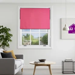 Furnished Made To Measure Blackout Roller Blinds - Fuchsia Pink Roller Blind For Windows And Doors (W)240cm (L)165cm