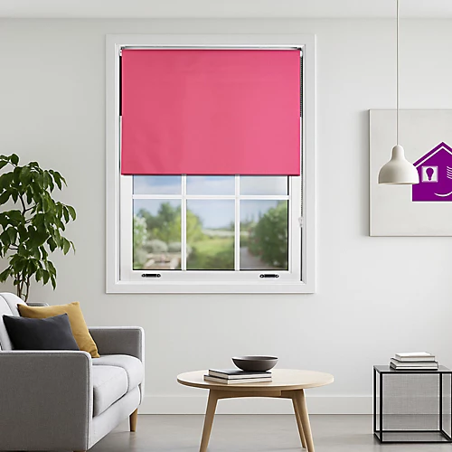 Furnished Made To Measure Blackout Roller Blinds - Fuchsia Pink Roller Blind For Windows And Doors (W)240cm (L)165cm 3 Furnished Made To Measure Blackout Roller Blinds - Fuchsia Pink Roller Blind For Windows And Doors (W)240cm (L)165cm