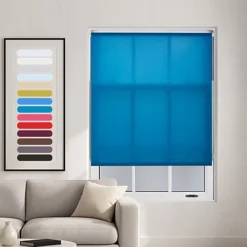 Furnished Made To Measure Day Light Roller Blinds - Teal Roller Blind For Windows And Doors (W)90cm (L)165cm