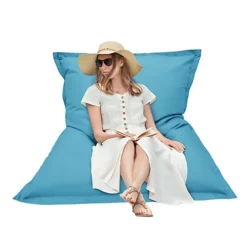 Gardenista Outdoor Garden Pool Giant Filled Bean Bag Chair Patio Water Resistant Adult Lounging Slab Beanbag, Teal