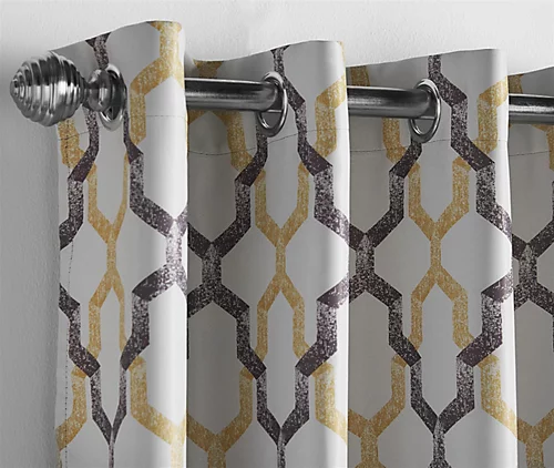 Geo 90" X 90" Ochre (Ring Top Curtains) 5 Geo 90" X 90" Ochre (Ring Top Curtains) - Image 3