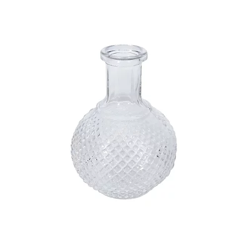 Glass Textured Onion Bottle Bud Vase. Height 15 Cm 3 Glass Textured Onion Bottle Bud Vase. Height 15 Cm