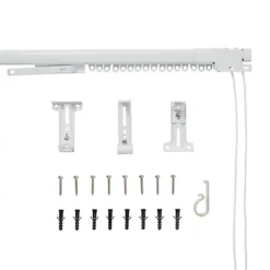 GoodHome Milet Matt White Extendable Curtain Track, (L)2m -DIY goodhome milet matt white extendable curtain track l 2m3663602454748 21c bq