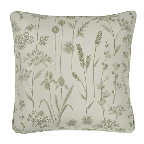 GoodHome Otema Light Green Floral Indoor Cushion (L)50cm X (W)43cm 3 GoodHome Otema Light Green Floral Indoor Cushion (L)50cm X (W)43cm