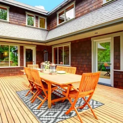 Green Decore Lightweight Reversible Stain Proof Plastic Outdoor Rug Nirvana, Grey/White, 150cmx240cm (5ftx8ft) -DIY green decore lightweight reversible stain proof plastic outdoor rug nirvana grey white 150cmx240cm 5ftx8ft 5060356047161 04c MP