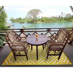 Green Decore Lightweight Reversible Stain Proof Plastic Outdoor Rug Nirvana, Yellow/White, 90cmx150cm (3ftx5ft) -DIY green decore lightweight reversible stain proof plastic outdoor rug nirvana yellow white 90cmx150cm 3ftx5ft 5060356040193 04c MP