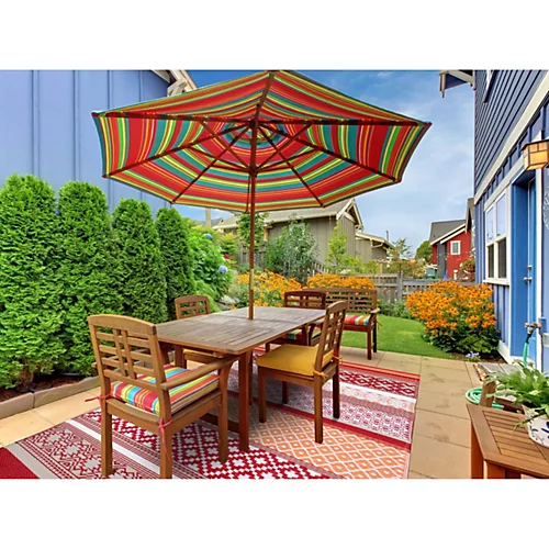 Green Decore Lightweight Reversible Stain Proof Plastic Outdoor Rug Prime Red / Grey 180cmx270cm (6ftx9ft) 5 Green Decore Lightweight Reversible Stain Proof Plastic Outdoor Rug Prime Red / Grey 180cmx270cm (6ftx9ft) - Image 4