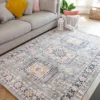 Grey Navy Vintage Bordered Zero Pile Distressed Area Rug 190x280cm -DIY grey navy vintage bordered zero pile distressed area rug 190x280cm5059815572610 01c MP