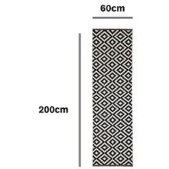 Harrieta Geometric Black & White Runner 200cmx60cm -DIY harrieta geometric black white runner 200cmx60cm3663602042006 01t bq
