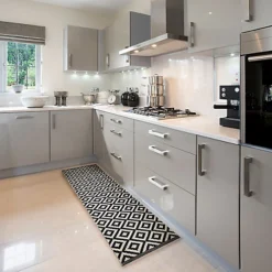 Harrieta Geometric Black & White Runner 200cmx60cm -DIY harrieta geometric black white runner 200cmx60cm3663602042006 02i bq