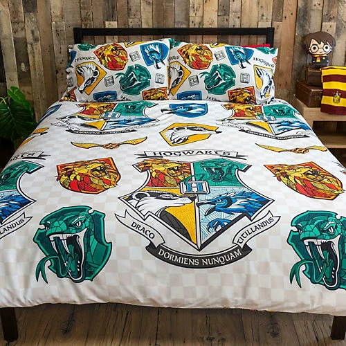 Harry Potter Reversible Grid Duvet Cover Set Multicoloured (Single) 6 Harry Potter Reversible Grid Duvet Cover Set Multicoloured (Single) - Image 4