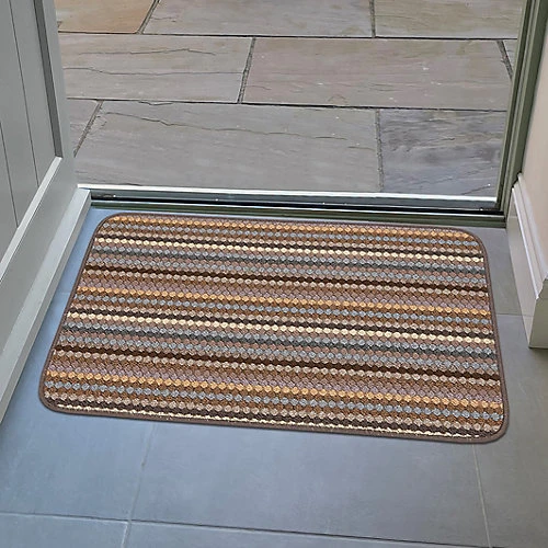 Helsinki Beige Striped Heavy Duty Mat, 90cm X 57cm 4 Helsinki Beige Striped Heavy Duty Mat, 90cm X 57cm - Image 2