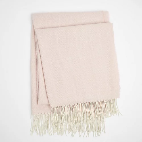 Highams Herringbone Chevron Tassel Knit Trim Soft Throw, Blush - 150 X 200cm 4 Highams Herringbone Chevron Tassel Knit Trim Soft Throw, Blush - 150 X 200cm - Image 2