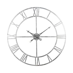 Hill Interiors Foil Skeleton Wall Clock Silver (Small)