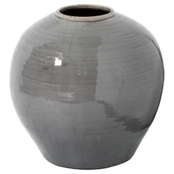 Hill Interiors Garda Regola Glazed Vase Grey (38cm X 37cm X 37cm)